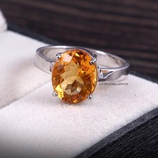 Natural Citrine Ring, Anniversary Gift Ring, 925 Sterling Silver, Purpose Ring