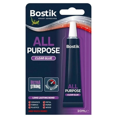 BOSTIK All Purpose Clear Adhesive Quick Drying Extra Strong Glue - 20ml