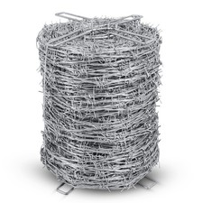 Barbed Wire Roll 328FT 16 Ga 4 Point Fence Wire for Security and Property Use