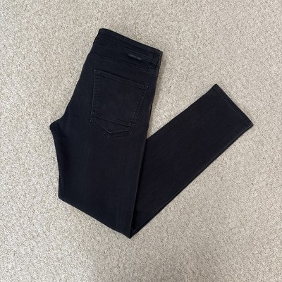 HUGO BOSS x Porsche Herren Jeans Schwarz W33 L32 Slim Fit Stretch No Fade Denim