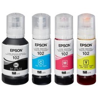 Original Tintenflaschen Epson 102 T03R64 Set Schwarz Magenta Cyan Gelb Multipack