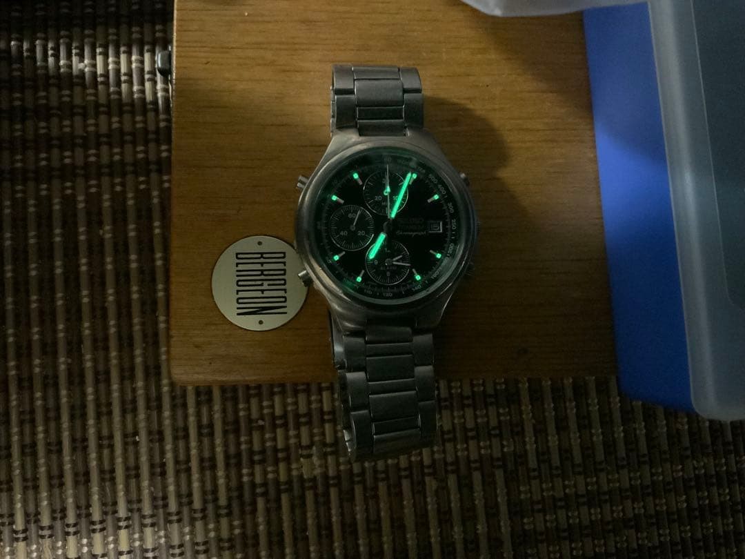 Rare SEIKO 7T32-7D20 Titanium Racing Chronograph Alarm Watch image 9