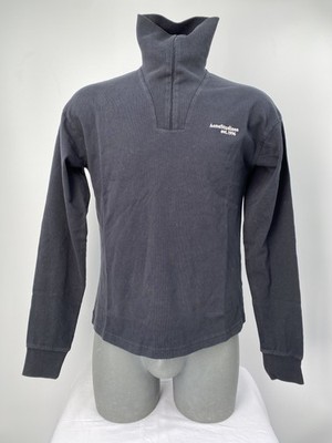 Acne Studios Mens Sweatshirt Black Size XS Half Zip Logo Pullover Cotton