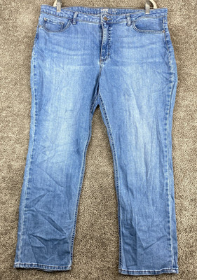 Lee Regular Fit Straight Leg Mid Rise Jeans Women's 40 x 29 Blue Medium Wash
