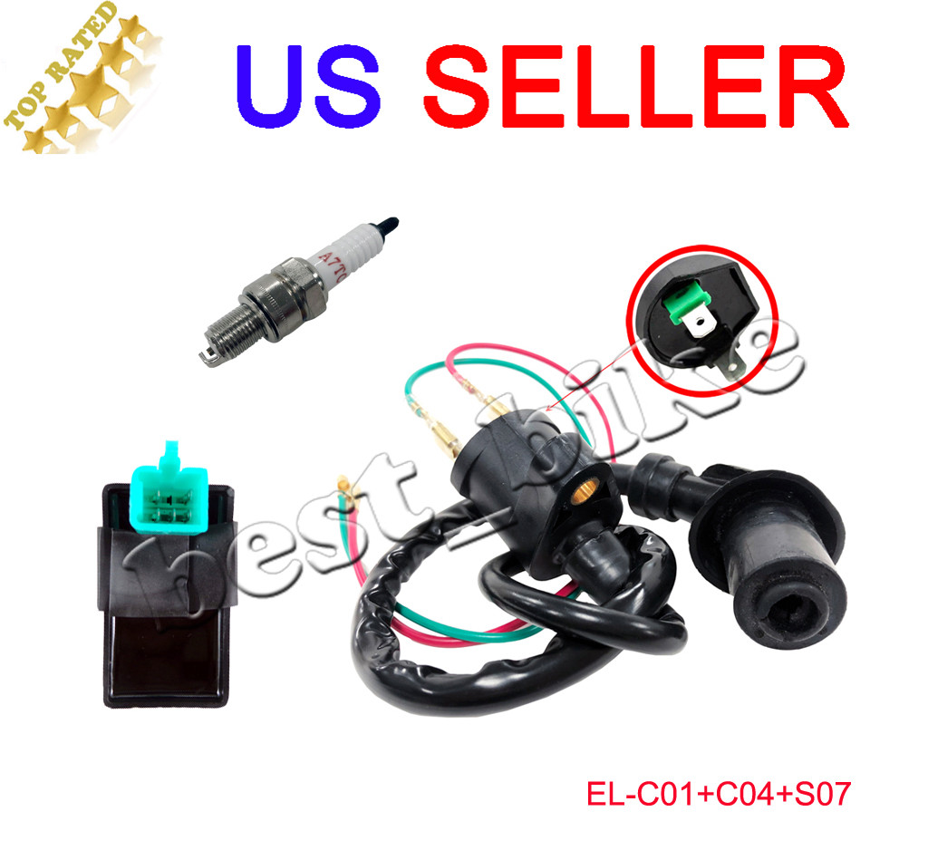 Ignition ATV 125 110 90 70 50cc CDI Coil Spark Plug AT7C