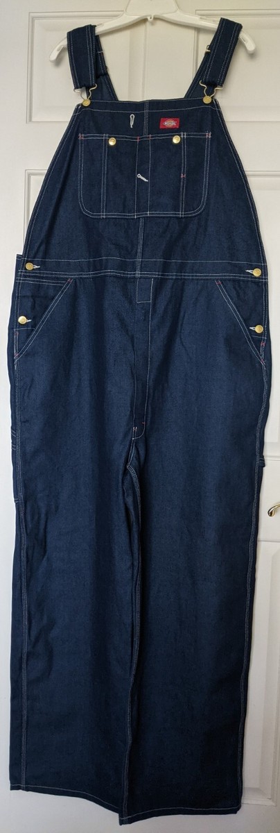 Dickies Bib overalls 42x30 Blue jeans Carpenter Utility work Pants
