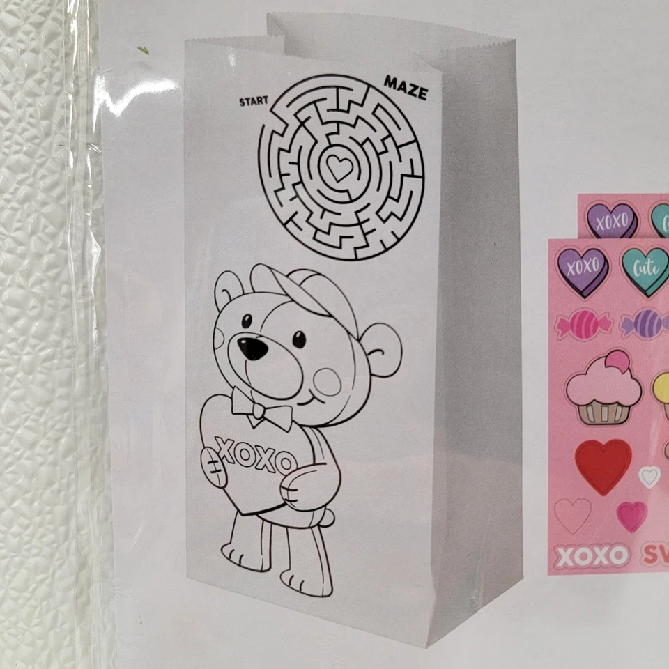 Bolsas de papel para actividades de aula de San Valentín 3 juegos de 8 - 24 bolsas en total Foto 4 de 4