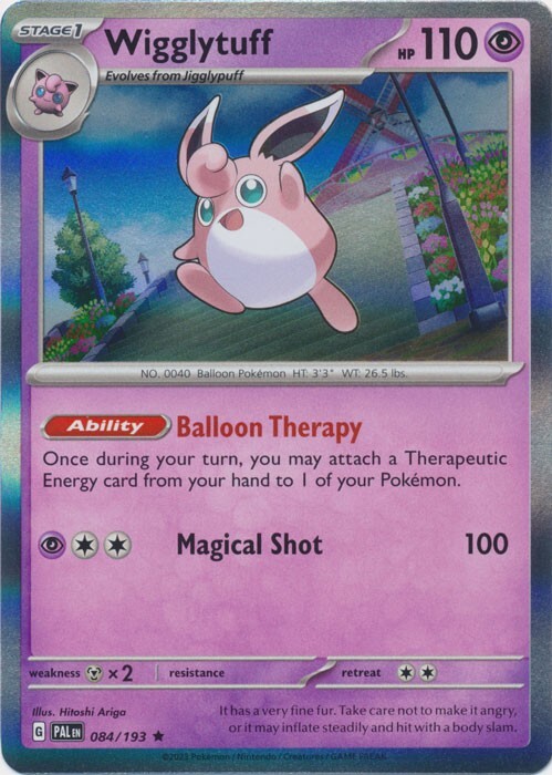 Holo Wigglytuff 084/193 Rare Paldea Evolved Pokemon TCG