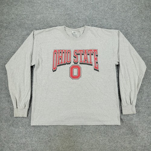 Ohio State Buckeyes Hemd Herren XL grau NCAA University Logo Grafik Langarm