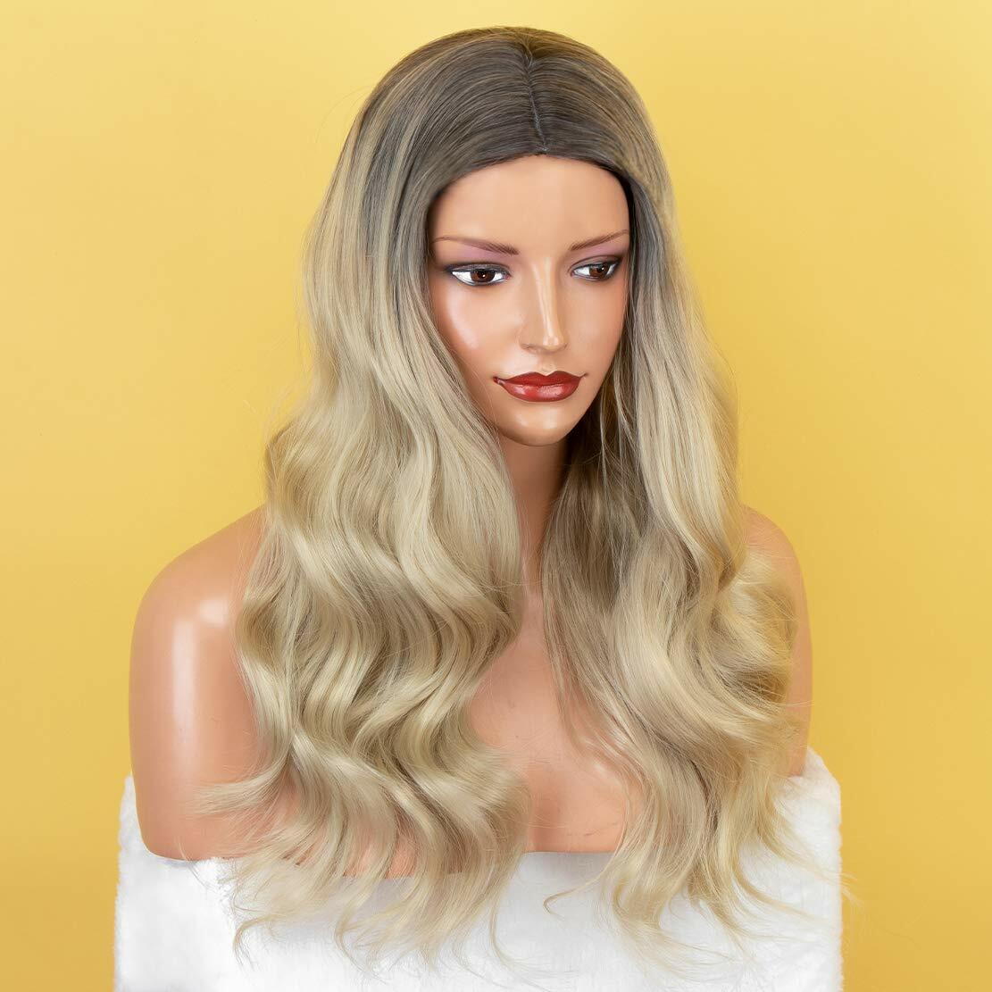 NWT Ms. Ilsa Long Wavy Synthetic Wig Lace Cap Brown to Light  display picture 2