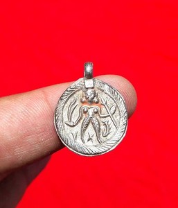 Vintage Tribal Hindu Goddess Silver Amulet Pendant Collectible Jewelry