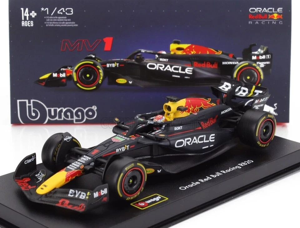 BURAGO 1:43 MODELLINO AUTO F1 RED BULL RACING MAX VERSTAPPEN WORLD CHAMPION 2024 - Immagine 2 di 4