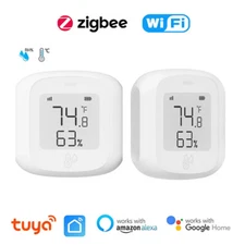 Tuya Smart Wifi/Zigbee LCD Temperature And Humidity Sensor Wireless Detector