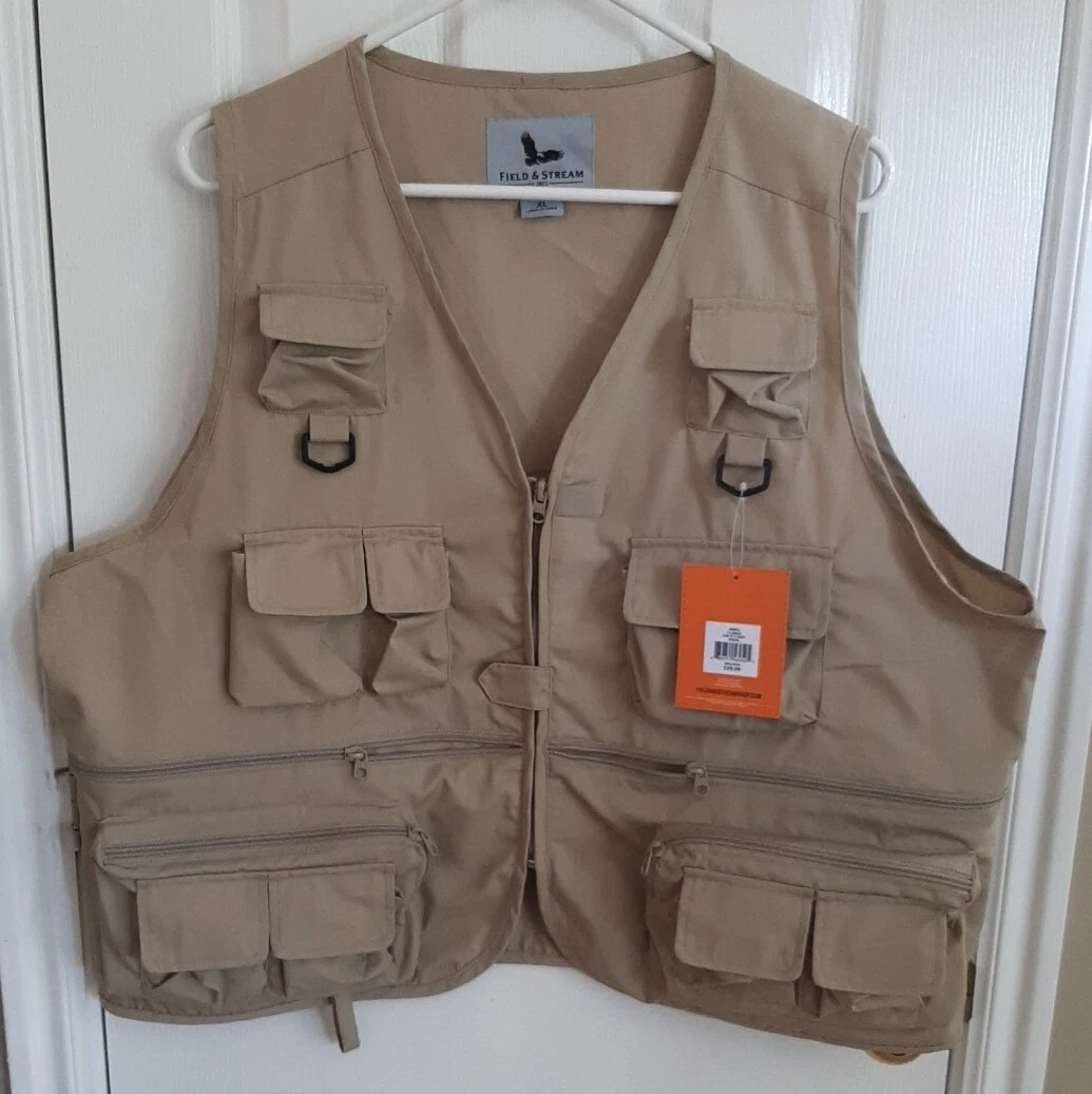 Field & Stream Fly Fishing Vest Multi Pocket Wading Vest Size XL Khaki  Color