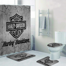 Legendary Harley Davidson Broken Wall v2 Style Shower Curtain or Bathroom Sets.