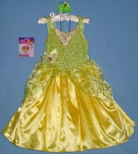 DISNEY PRINCESS TIANA DELUXE COSTUME DRESS-GIRLS 3T-4T/4-6X-HAIR BOW-ACCESSORIES
