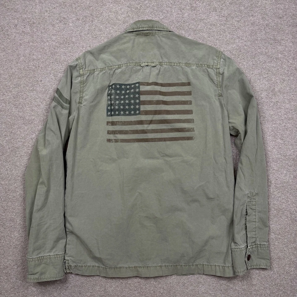 Vintage Y2K Lucky Brand Jacket Men's Size S Green Chore Military Logo Casual - Image 2 of 4