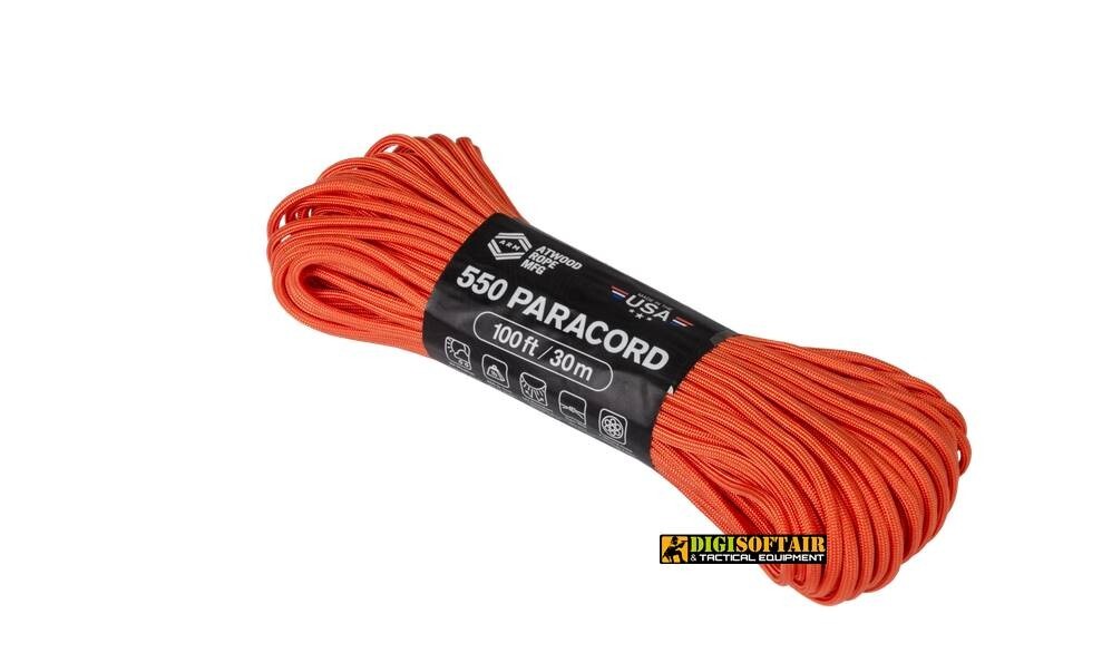 Paracord Atwood Rope Mfg Burnt Orange 30m
