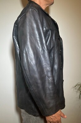 VINTAGE SCHOTT NYC 740N PEA COAT LEATHER JACKET SIZE 40 Excellent