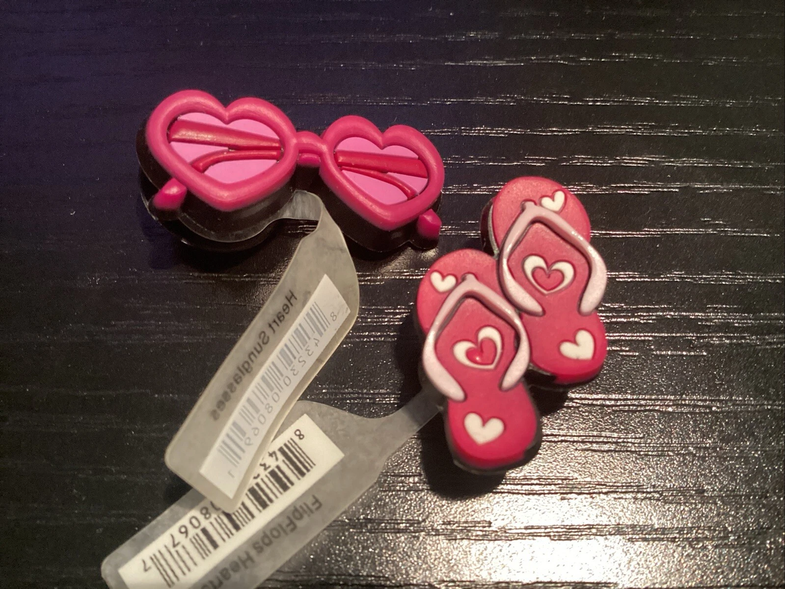 Heart Sunglasses & Flip Flops- AUTHENTIC Crocs Shoe Charm Jibbitz For Croc Holes