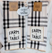 DII Design Imports Farmhouse Dish Towel Set 2 Ornament Kitchen Home Gift Farm