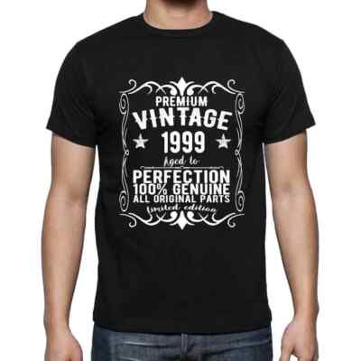 Herren Grafik T-Shirt Alle Originalteile bis zur Perfektion gealtert 1999   All