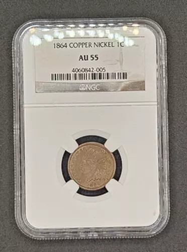 1864 (Copper-Nickel) Indian Head Cent | NGC AU55