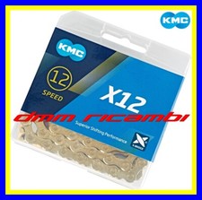 Catena KMC X12 Ti-N Gold Bici MTB 12V compatibile SRAM XX1 X01 GX NX EAGLE AXS