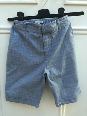 Jr John Rocha Jungen blau kariert luxuriöse Shorts Alter 9 einmal getragen Hochzeit