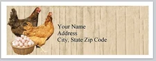 Personalized address Labels Country Farm Chickens & Egg (BX 241)