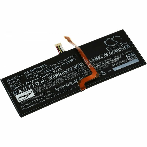 Akku Kompatibel Mit Microsoft Typ PBP5 7,6V 2500Mah/19,0Wh Li-Polymer Schwarz-image