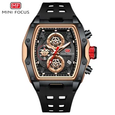 MINI FOCUS Men Rectangle Watches Military Wristwatch Luminous Dial Sport Watch