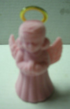 Rosary In An Angel Case, Pink Plastic Beads, 15" Rosary  3.5" Angel Case, New