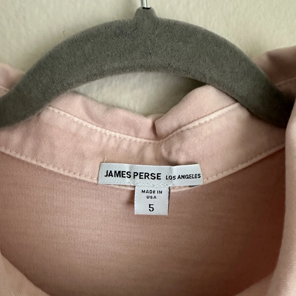 James Perse Polo Shirt Mens Size 5 XXL Short Sleeve Jersey Cotton Pink Flaw - Image 3 of 4