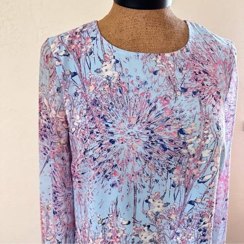 BCBGMAXAZRIA Bluebell Windswept Shift dress asymmetrical hem ruffles lined Sz 8 - Picture 4 of 10