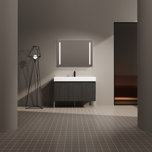 48"Freestanding Bathroom Vanity w/Resin Sink,Storage Cabinet w/Soft Closed Doors