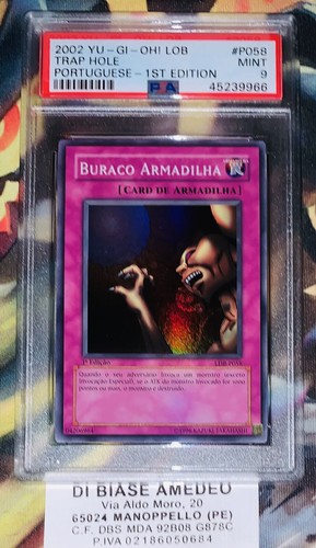 Yu Gi Oh PSA 9 TRAP HOLE LDB-P058 1. AUFLAGE PORTUGIESISCH 2002!