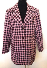 Mackintosh New England Tweed Houndstooth Wool Blend Coat Women's Size 14