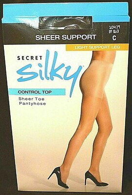 GILDAN Secret Silky Sheer Support Control Top Sheer Toe Light Support Leg NIP