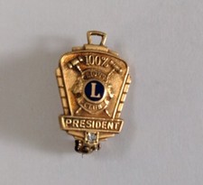 Dije colgante diamante relleno de oro de 10 quilates 100 % asistencia Lions Club President