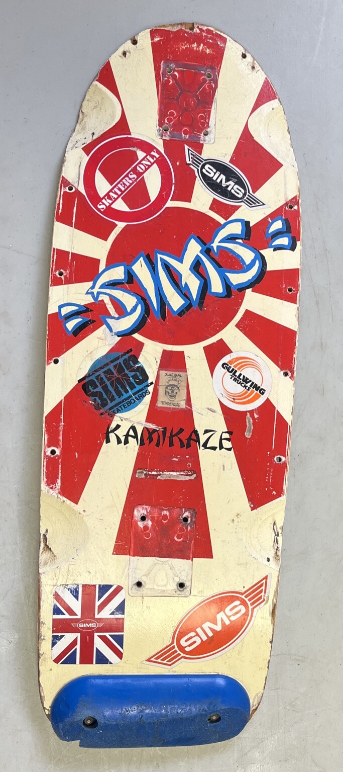Vintage Rare 80’s Sims Kamikaze Skateboard Deck Used VERY COLLECTABLE!!!