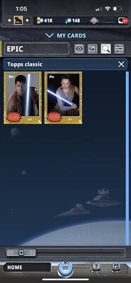 Topps Star Wars Card Trader Topps Classic Gold Movie Photo Rey & Finn Epic cc77