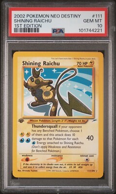 PSA 10 - Pokemon SHINING RAICHU 1st Edition - Neo Destiny - 111