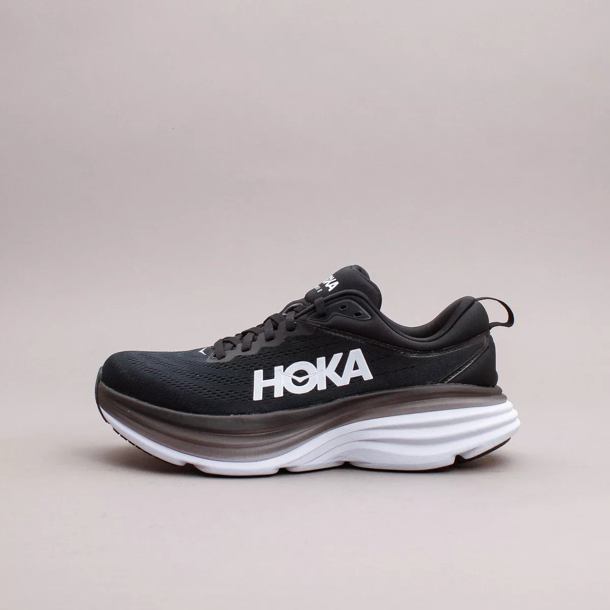 Hoka One One Running Bondi 8 Black White New Men gym Shoes workout