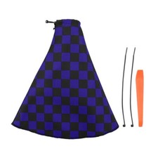 Jdm Checkered Style Blue Fabric Gear Manual Shifter Shift Knob Boot Cover