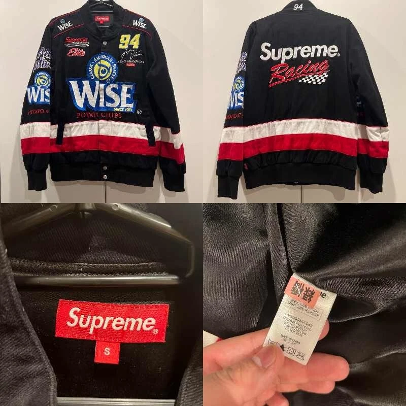 Supreme Wise Racing Jacket 13AW Black Patches Size S Used Rare Good Condition