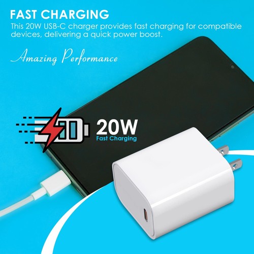 Bloc Chargeur USB C 20W Chargeur Mural Rapide Type C Bloc de Charge pour iPhone 15/14 - Photo 2 sur 5