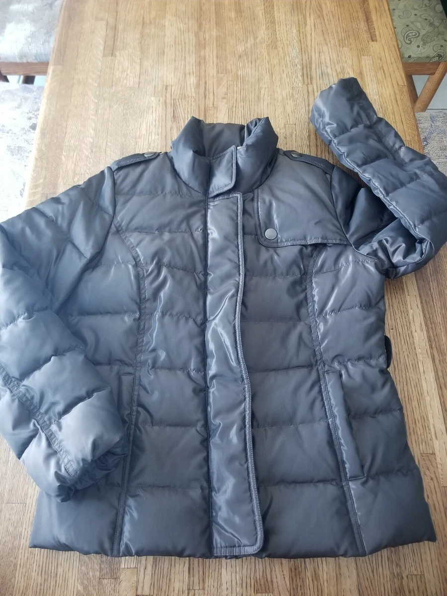 Abrigo de invierno tamp n marr n activo marr n gris peltre para mujer DKNY usado en excelente condici n talla M