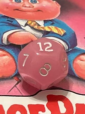 RARE vtg Koplow Armory d12 pink glow-in-the dark rpg ad&d dice 120425@