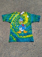 NOS NWT Disney Mickey Unlimited Donald Duck Tie Dye Single Stitch T-shirt Medium
